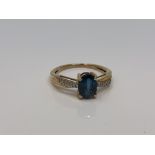 A 9ct gold kyanite and diamond ring, size N CONDITION REPORT: 2.