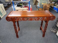 A Chinese hardwood serving table