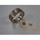 A silver bangle with safety chain, Birmingham 1961, 58.8g.