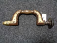 A nineteenth century brass mounted brace stamped R.