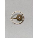 A 15ct gold diamond brooch, 3.4g.