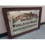 A Twentieth Century Advertising Pub Mirror - "ALNWICK BREWERY CO. LTD.