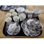 A tray of Elizabethan storm pattern tea china