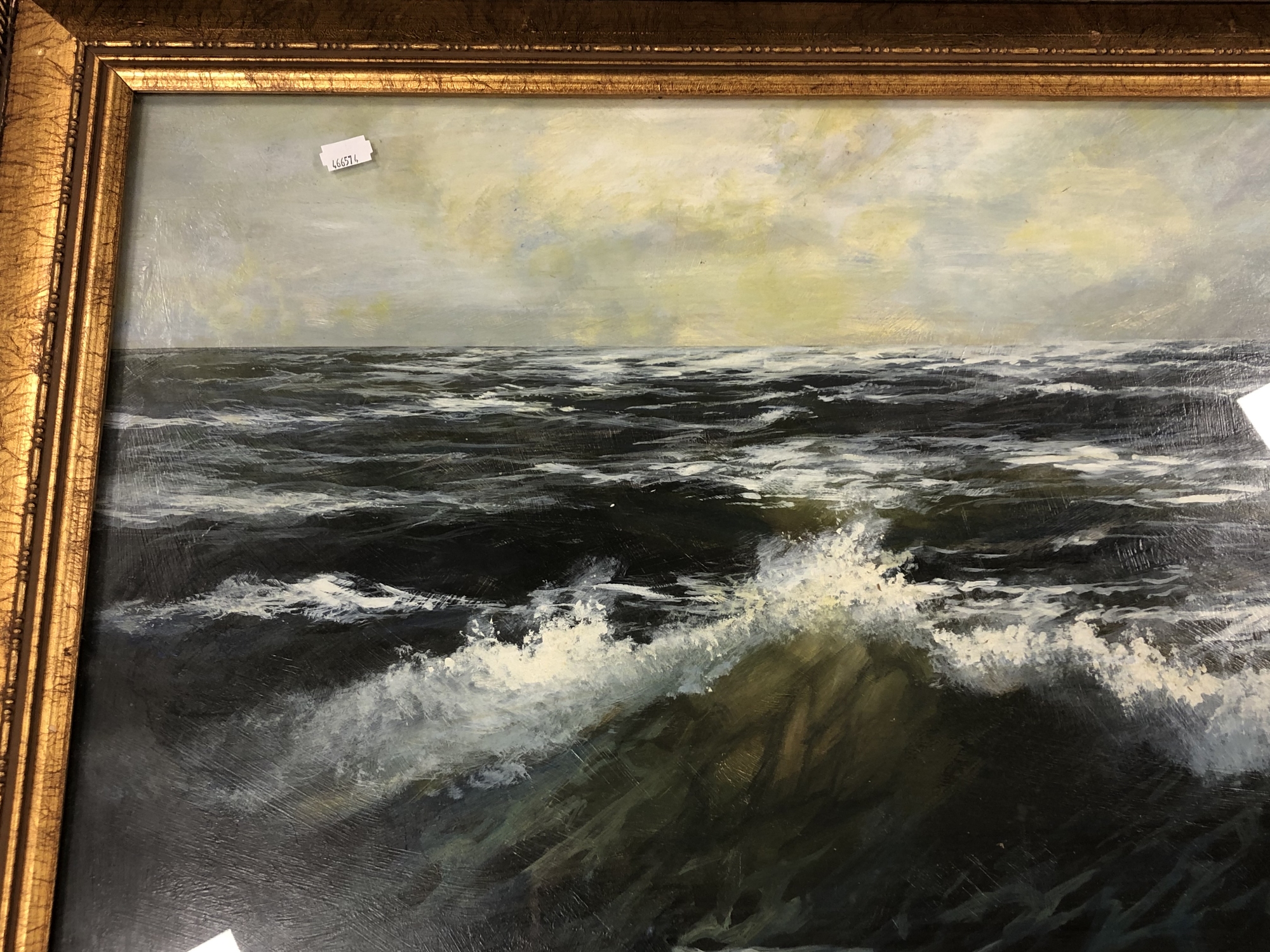 John Falconar Slater (1857-1937) : Seascape with Breaking Waves, oil on board, signed, - Image 5 of 7