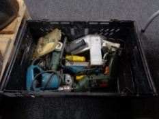 A crate of Bosch drill,