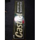 A painted tin sign - Castrol motor oil Wakefield,