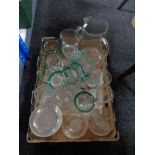 A box of antique and later glass, large pitcher,