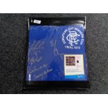 An authentic signed football shirt - Rangers European Cup Winners 1972.