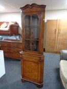 A reproduction walnut corner display cabinet CONDITION REPORT: Height 187.