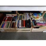 Three crates of books, Scottish architecture, reference, novels, etc.