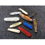 Ten pocket / pen knives various