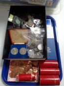 A collection of coins, copper UK coins,