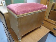 A green loom box together with a chair and storage stool (3)