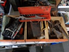 Three drawers of antique and later tools