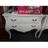 A reproduction continental style two drawer white chest of drawers CONDITION REPORT: