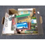 A crate of Dinky die cast vehicles,