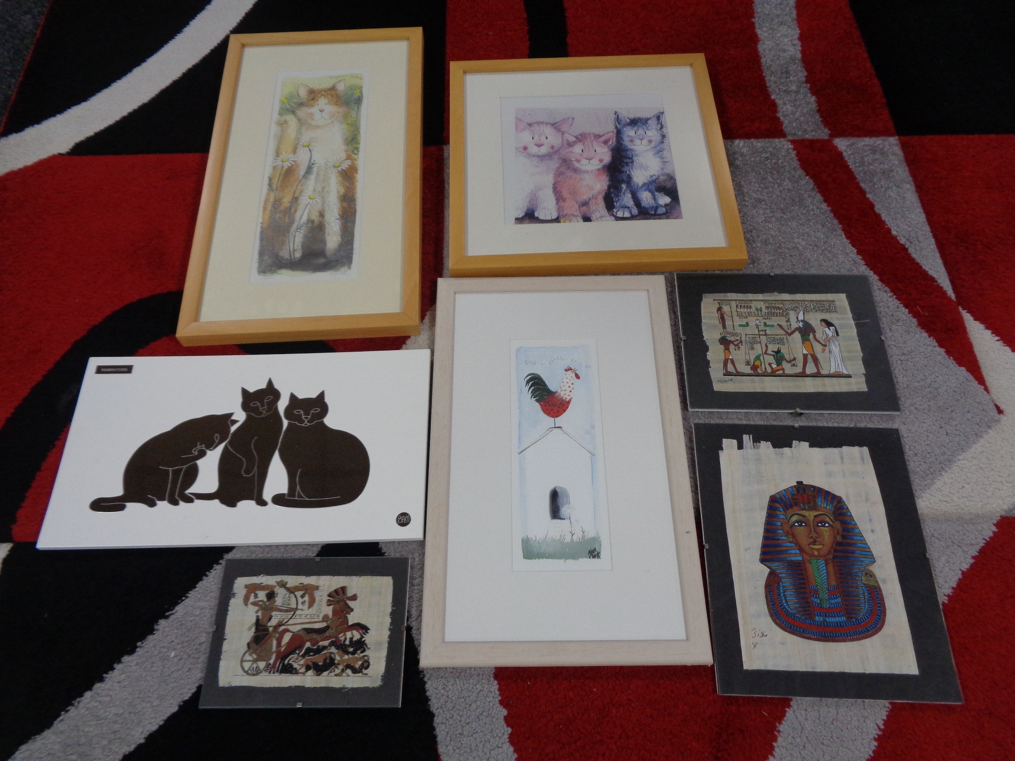 A quantity of pictures and prints - Cats etc