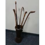 A quantity of walking sticks,