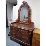 A nineteenth century mahogany mirrored dressing table chest CONDITION REPORT: 200