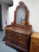 A nineteenth century mahogany mirrored dressing table chest CONDITION REPORT: 200