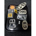 A collection of badges including GB,