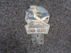 A vintage motor car badge - The Butlins car club