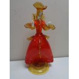 A Murano glass figure - lady in red dress