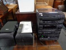 An Aiwa hifi system Z-1100 with remote control and pair of speakers