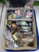 A tray of various UK and World coins,