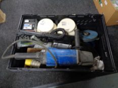 A crate of electric grinder, wander-lamp,