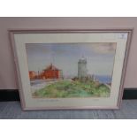 R S Turner : High Lights, North Shields, watercolour, signed, dated '90, 32 cm x 46 cm, framed.