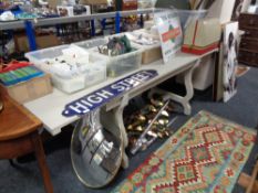 A painted refectory dining table