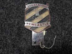 A vintage motor car badge - Strakaford car club Newcastle