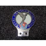 A vintage motor car badge - The Royal Airforces association