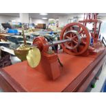 A large model Walking Beam Marine Engine 1904, on plinth under glass cover,