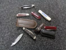 Ten pocket / pen knives various