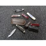 Ten pocket / pen knives various