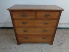 A nineteenth century walnut five drawer chest CONDITION REPORT: 104cm wide by 45cm