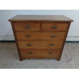 A nineteenth century walnut five drawer chest CONDITION REPORT: 104cm wide by 45cm