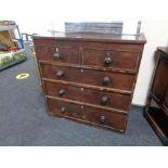 A Victorian five drawer chest