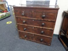 A Victorian five drawer chest