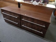 A pair of contemporary two drawer chests of drawers