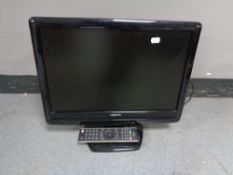 A Toshiba 19 inch lcd tv with remote