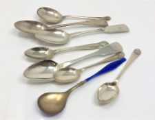 A group of Georgian and other antique silver spoons,