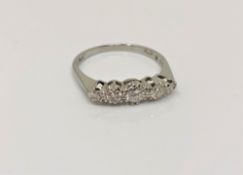 An 18ct white gold and platinum five stone diamond ring, size N CONDITION REPORT: 2.