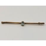 A gold aquamarine bar brooch CONDITION REPORT: 2.