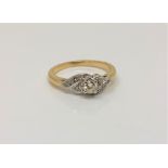 An antique 18ct gold diamond ring, size M CONDITION REPORT: 3.