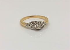 An antique 18ct gold diamond ring, size M CONDITION REPORT: 3.