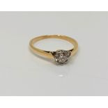 An 18ct gold solitaire diamond ring, size L CONDITION REPORT: 1.