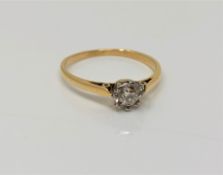 An 18ct gold solitaire diamond ring, size L CONDITION REPORT: 1.